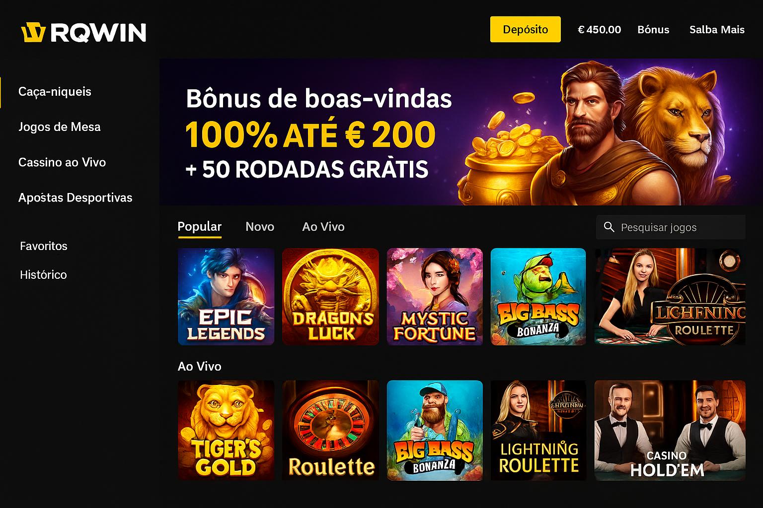 Jogos de cassino online inovadores e emocionantes na RQWIN